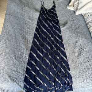 VICI Navy and White Striped Maxi Dress
